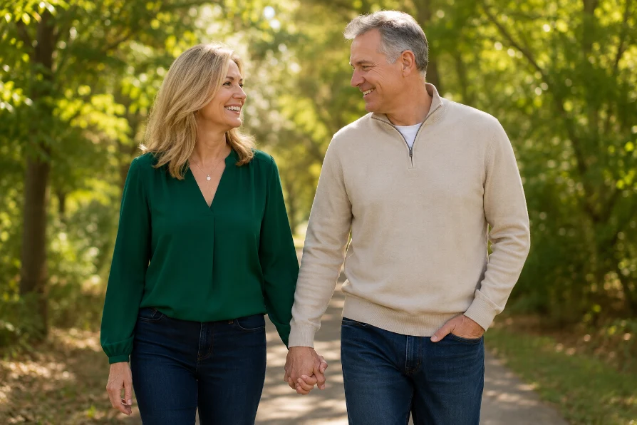 Couple walking together - Men's Health Compounding Central Texas