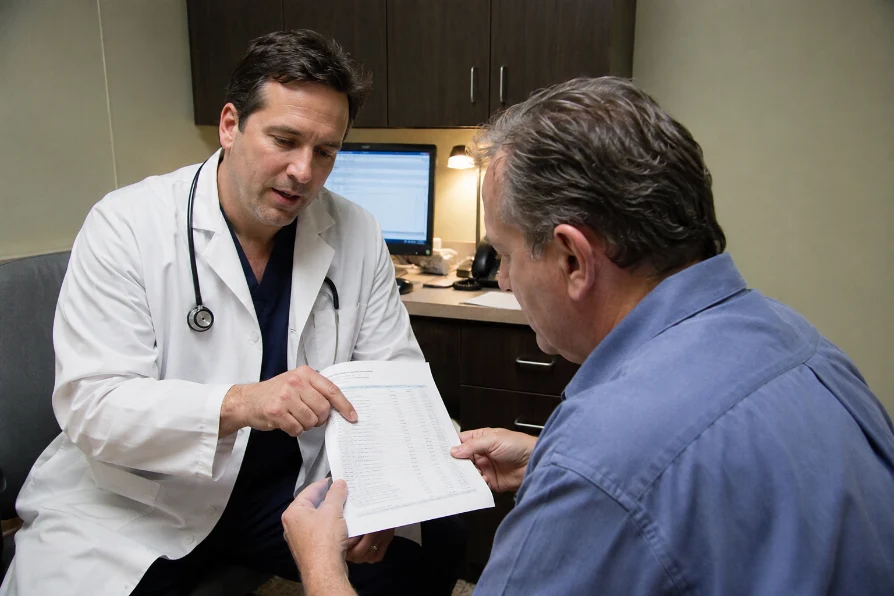 Doctor consulting patient - Men's Health Compounding North DFW